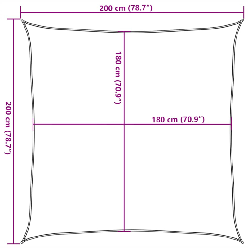 Sonnensegel 160 g/m² Taupe 2x2 m HDPE