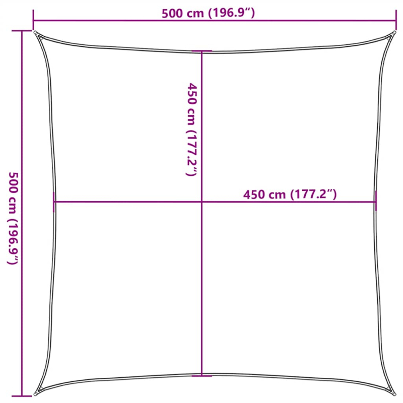 Sonnensegel 160 g/m² Taupe 5x5 m HDPE