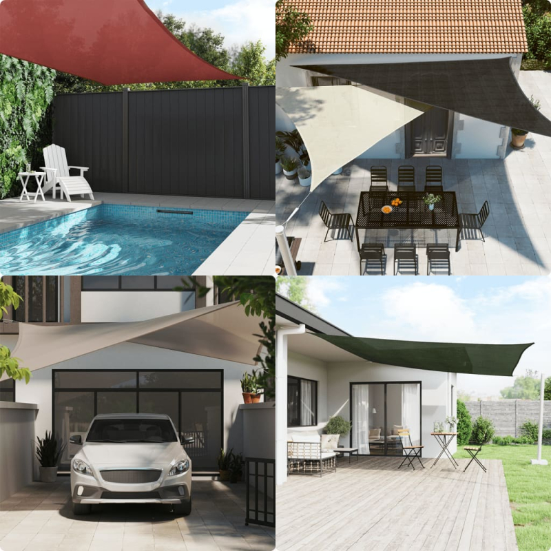 Sonnensegel 160 g/m² Taupe 5x8 m HDPE