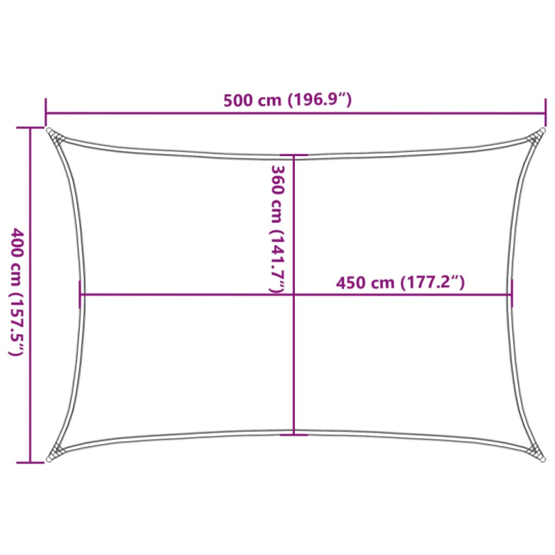 Sonnensegel 160 g/m² Dunkelgrün 4x5 m HDPE