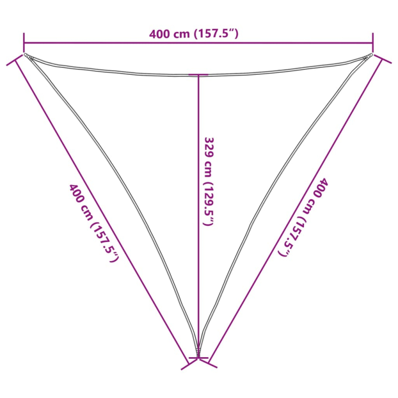Sonnensegel 160 g/m² Dunkelgrün 4x4x4 m HDPE