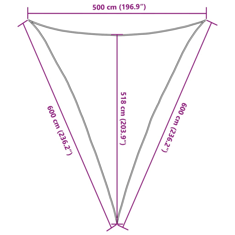 Sonnensegel 160 g/m² Dunkelgrün 5x6x6 m HDPE