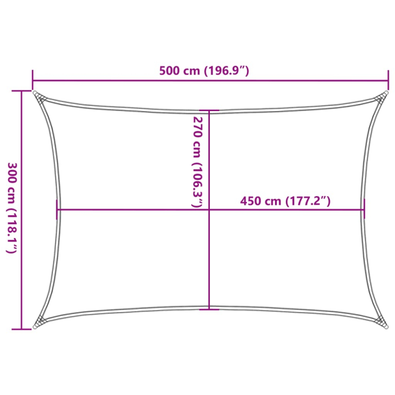 Sonnensegel 160 g/m² Rechteckig Blau 3x5 m HDPE