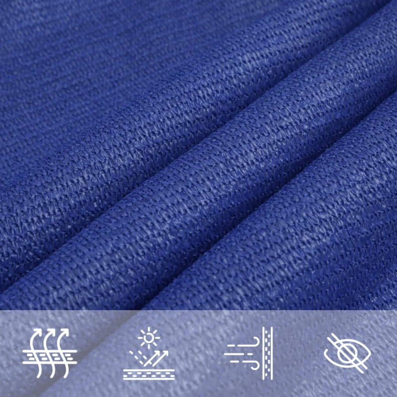 Sonnensegel 160 g/m² Blau 2,5x2,5x3,5 m HDPE