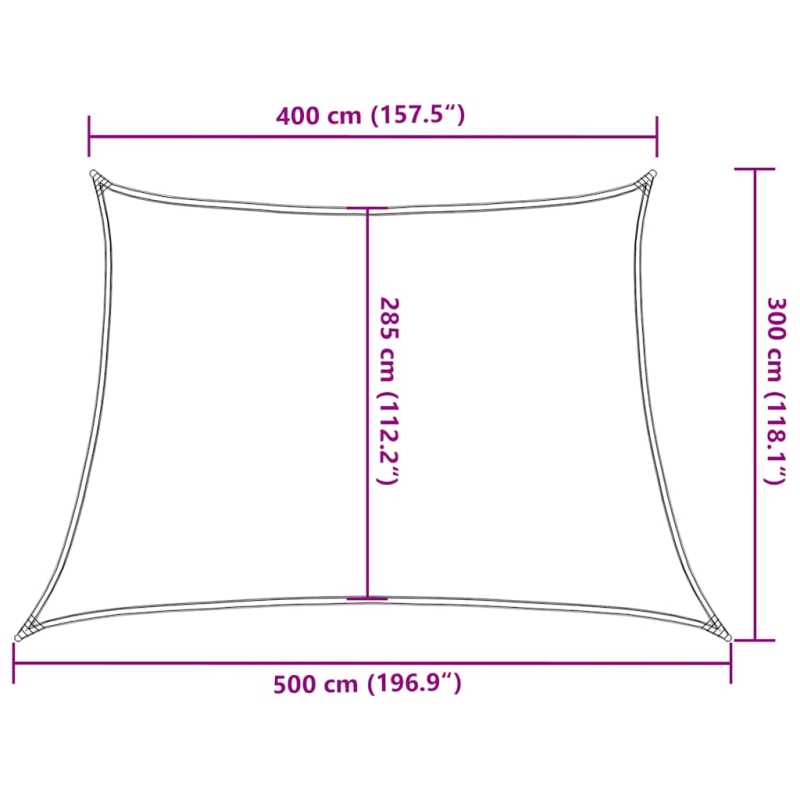 Sonnensegel 160 g/m² Trapezform Blau 4/5x3 m HDPE