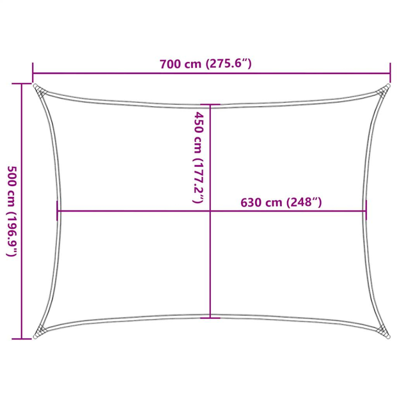 Sonnensegel 160 g/m² Rechteckig Gelb 5x7 m HDPE