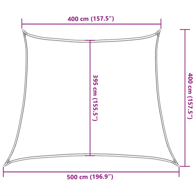 Sonnensegel 160 g/m² Trapezform Gelb 4/5x4 m HDPE