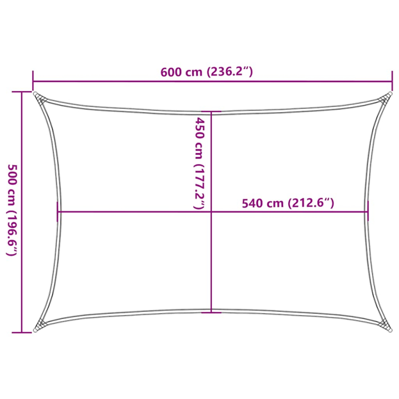 Sonnensegel 160 g/m² Rechteckig Orange 5x6 m HDPE