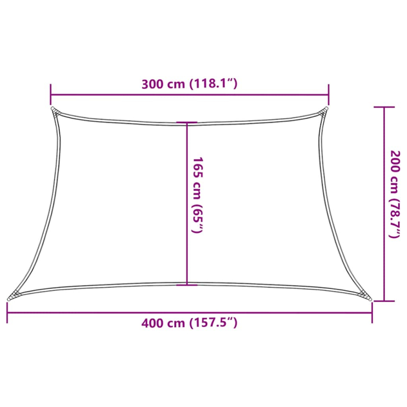 Sonnensegel 160 g/m² Trapezform Orange 3/4x2 m HDPE