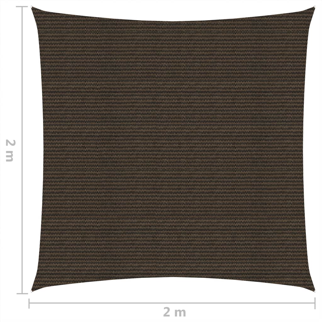Sonnensegel 160 g/m² Braun 2x2 m HDPE