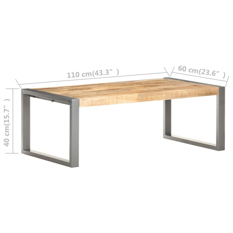 Couchtisch 110x60x40 cm Raues Mangoholz