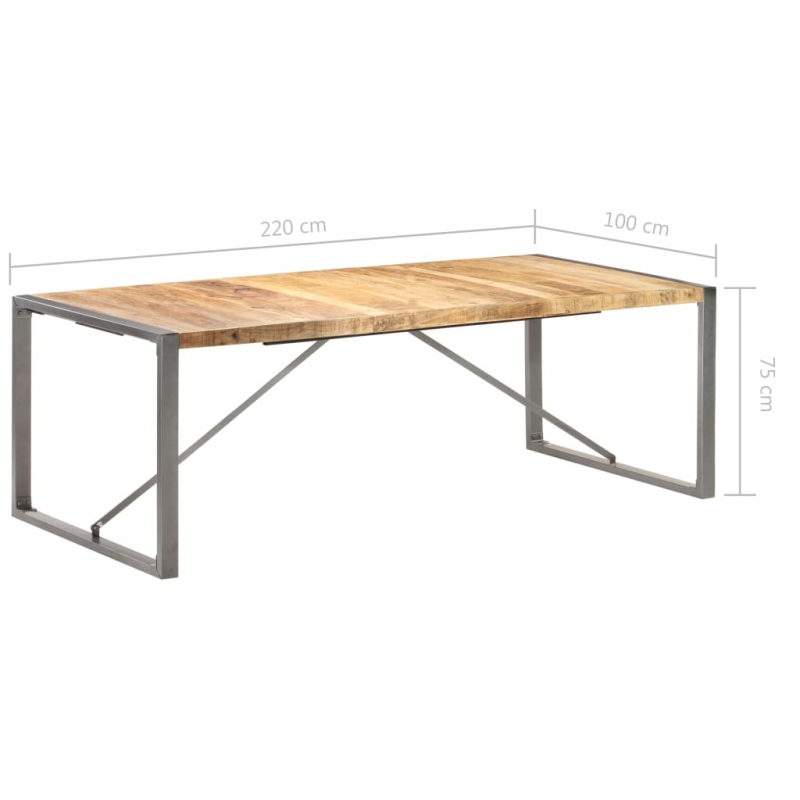 Esstisch 220x100x75 cm Raues Mango-Massivholz