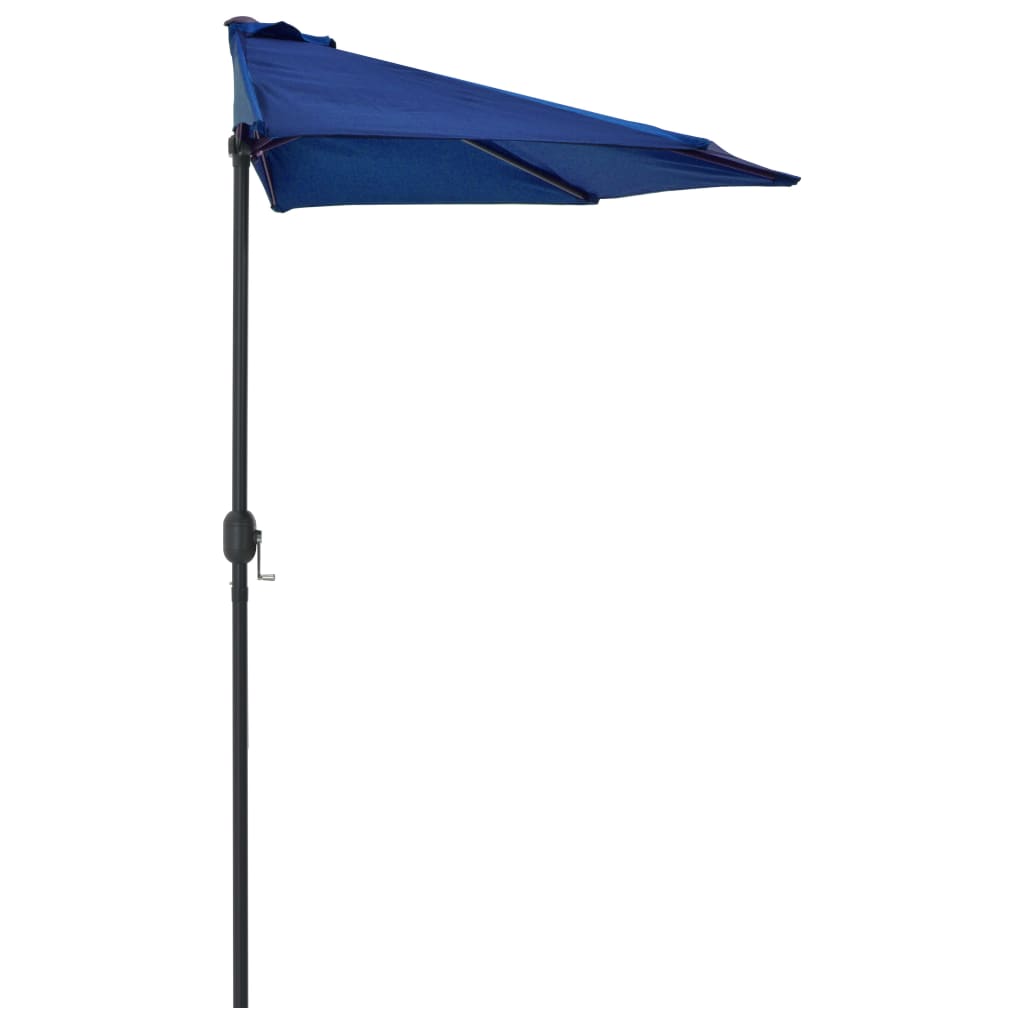 Balkon-Sonnenschirm Alu-Mast Blau 270x144x222cm Halbrund