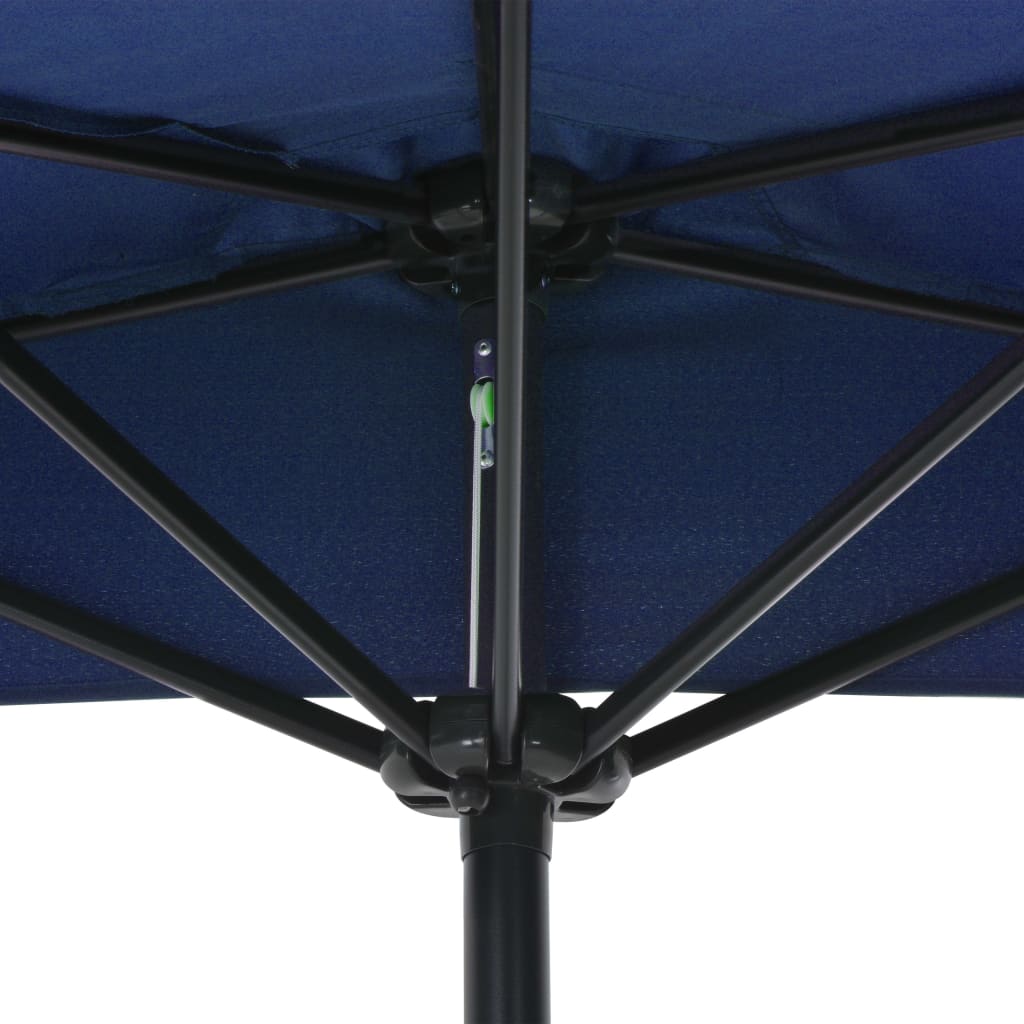 Balkon-Sonnenschirm Alu-Mast Blau 270x144x222cm Halbrund
