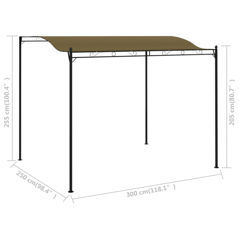 Pavillon 3x2,4 m Taupe 180 g/m²