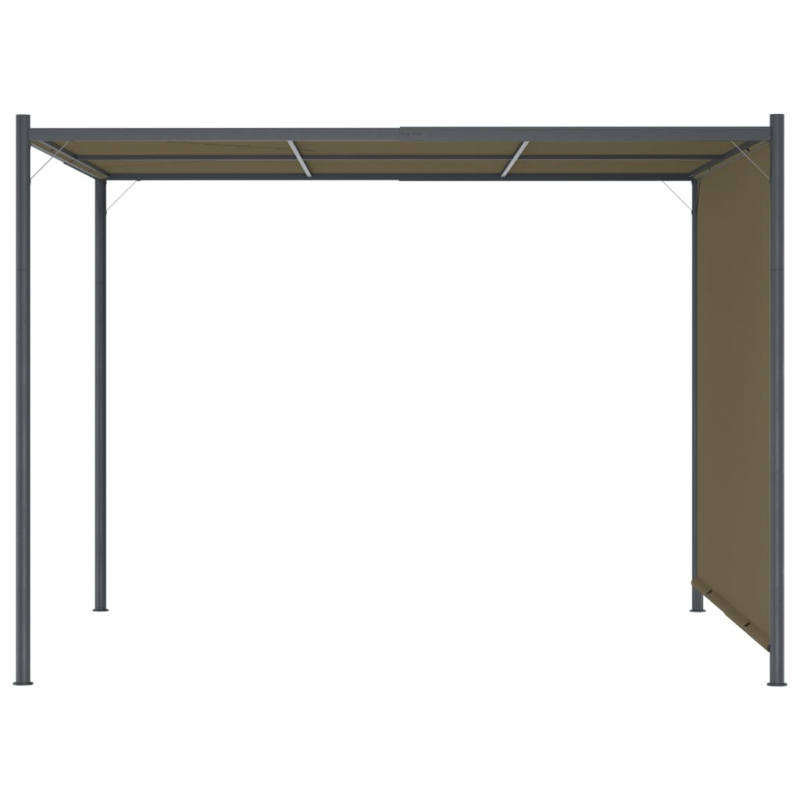 Gartenpergola mit Ausziehbarem Dach 3x3 m Taupe 180 g/m²