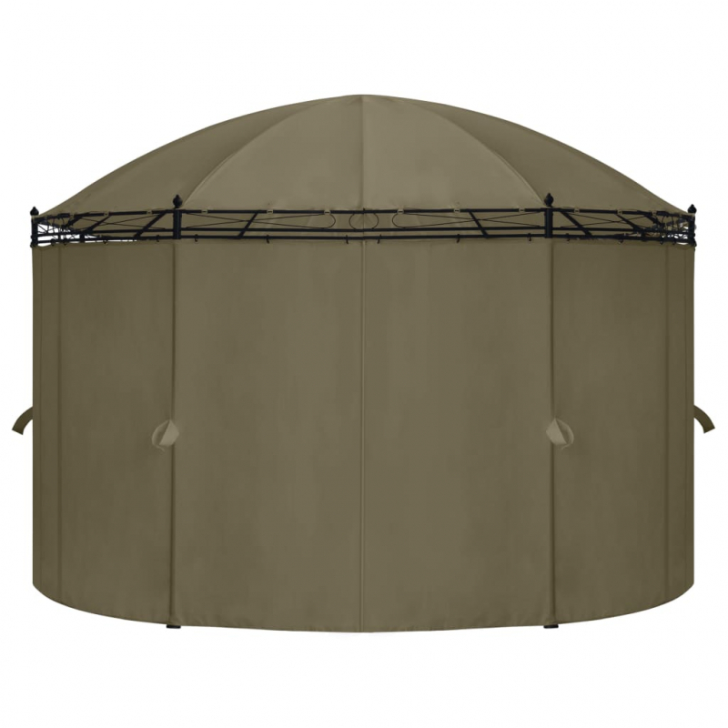 Pavillon mit Vorhängen 520x349x255 cm Taupe 180 g/m²