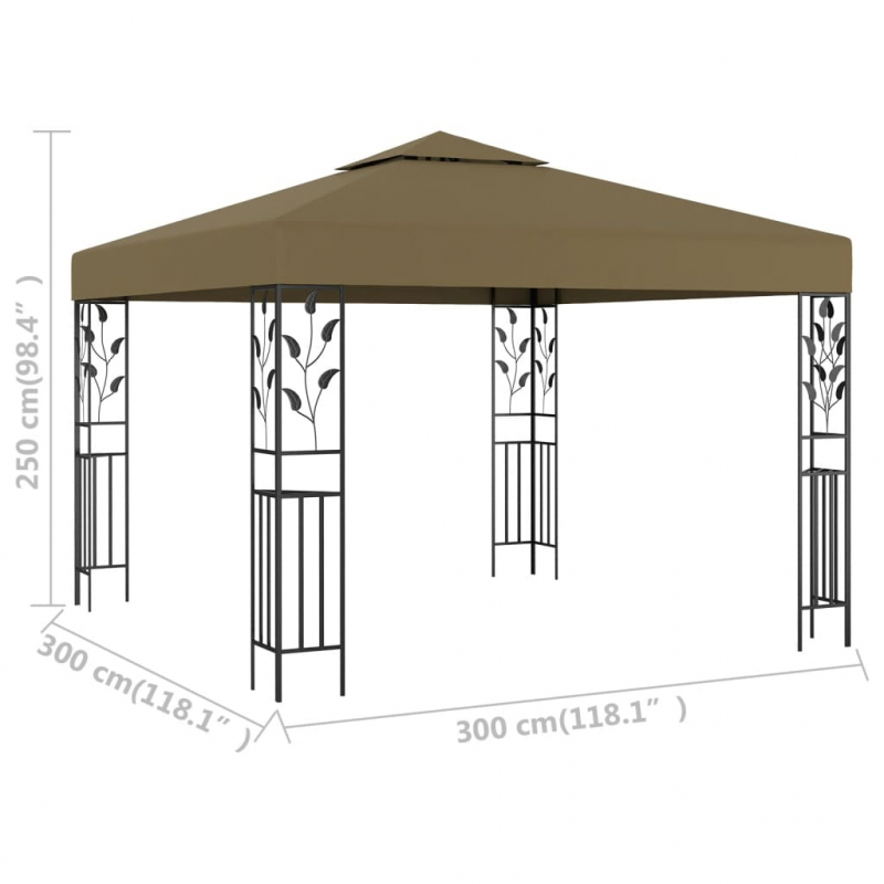 Pavillon 3x3 m Taupe 180 g/m²