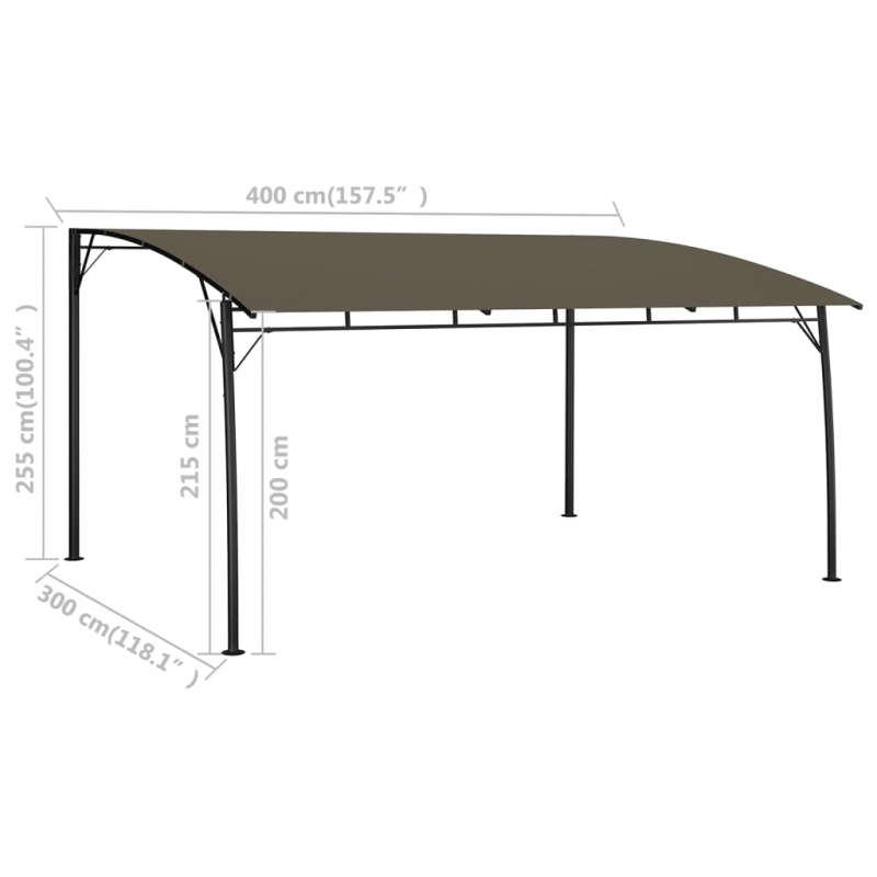 Garten-Sonnenschutz 4x3x2,55 m Taupe