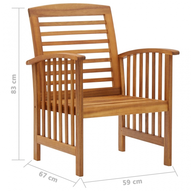 Gartenstühle 2 Stk. Massivholz Akazie