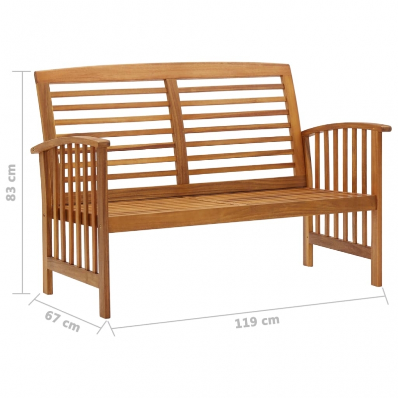 Gartenbank 119 cm Massivholz Akazie