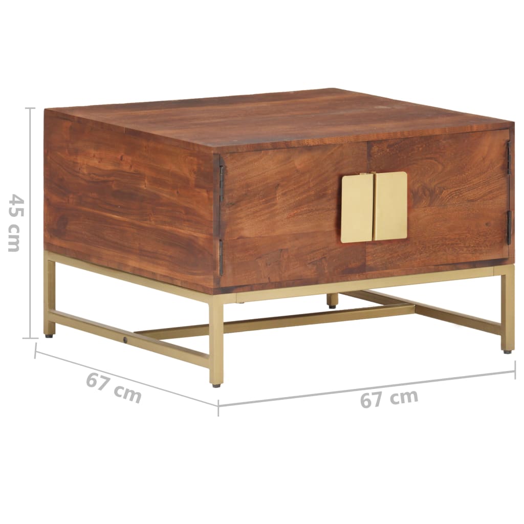 Couchtisch Honigbraun 67x67x45 cm Akazie Massivholz