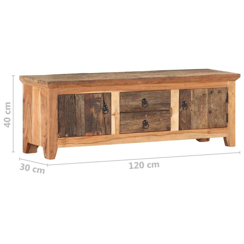 TV-Schrank 120x30x40 cm Akazie und Recyceltes Massivholz