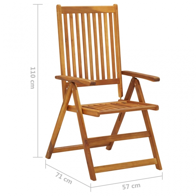 Verstellbare Gartenstühle 3 Stk. Massivholz Akazie