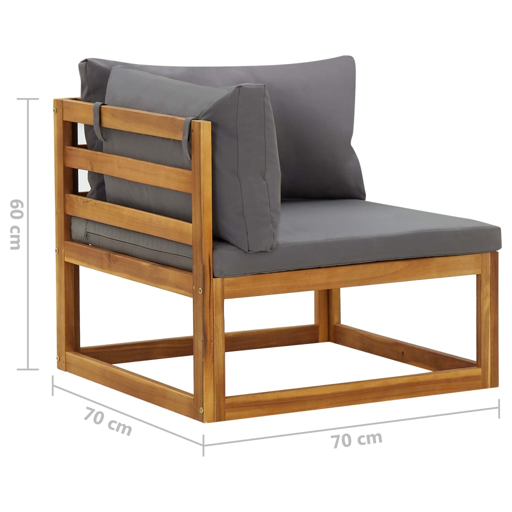 Modular-Ecksofas 2 Stk. mit Auflagen Dunkelgrau