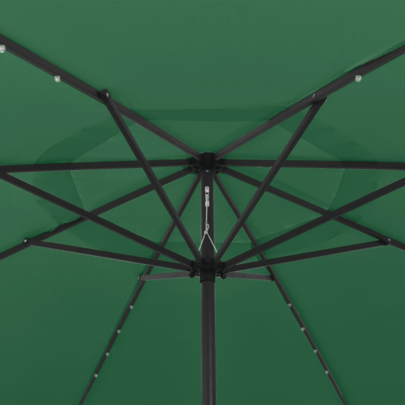 Sonnenschirm mit LED-Beleuchtung 400 cm Grün