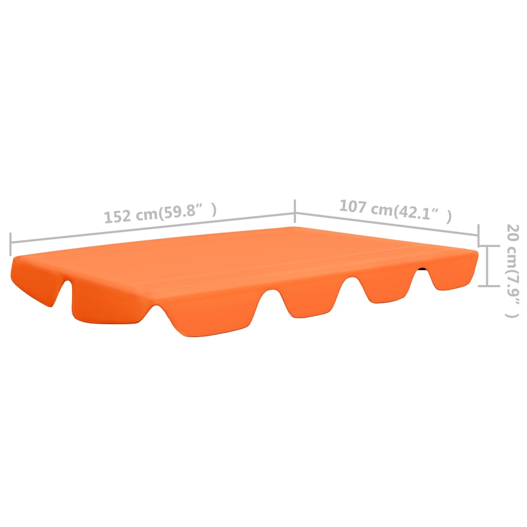 Ersatzdach für Hollywoodschaukel Orange 150/130x105/70 cm