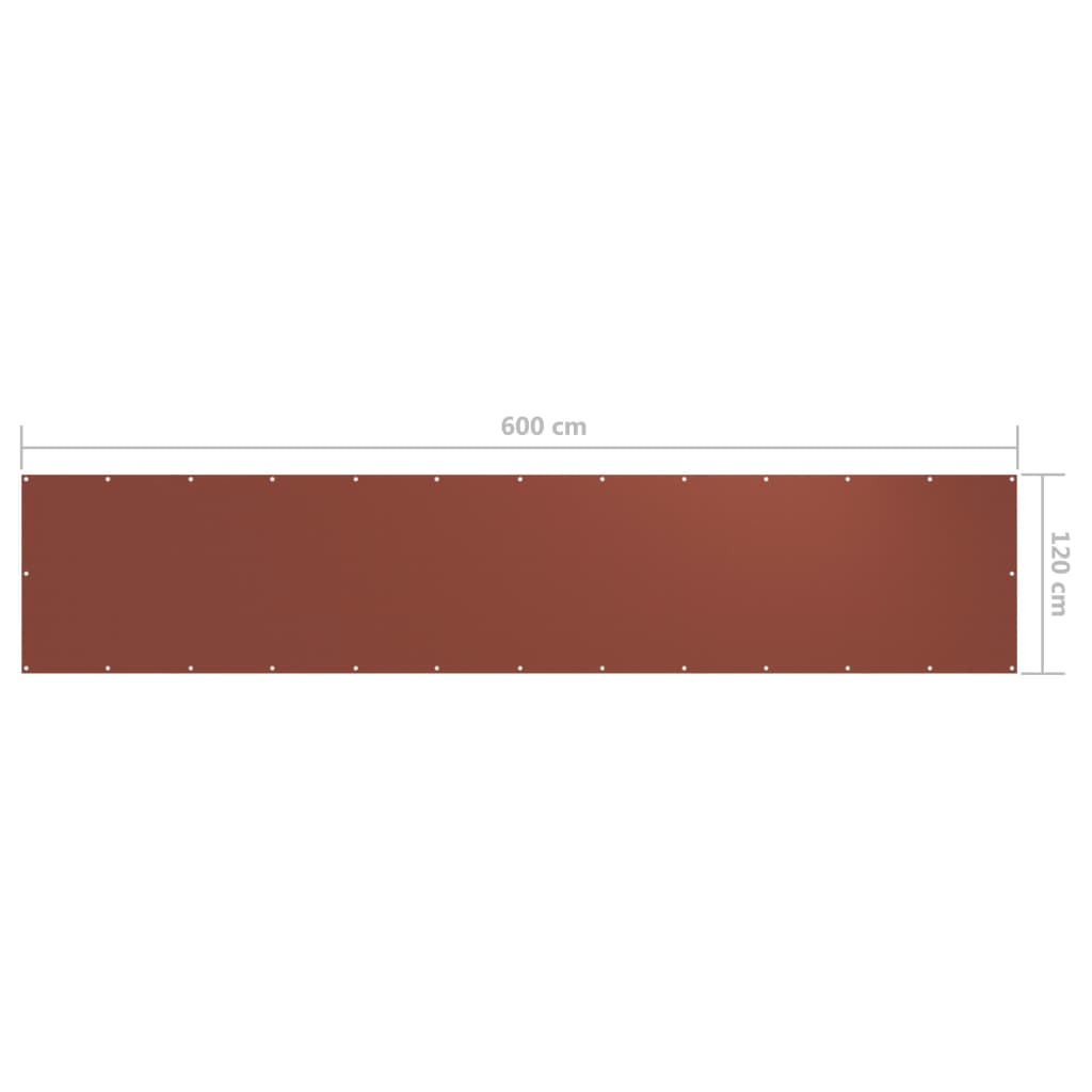 Balkon-Sichtschutz Terrakotta-Rot 120x600 cm Oxford-Gewebe