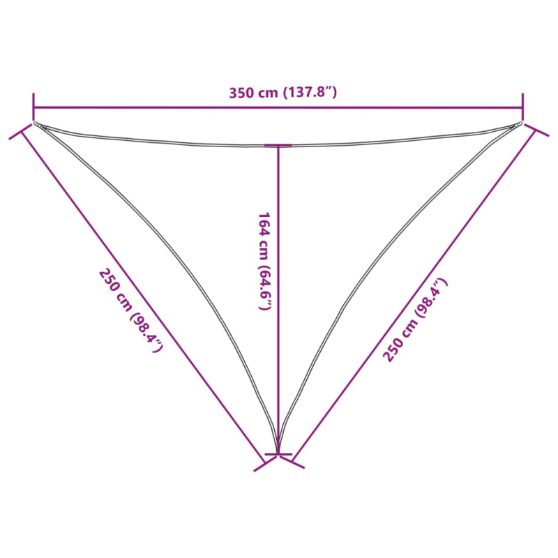 Sonnensegel Oxford-Gewebe Dreieckig 2,5x2,5x3,5 m Anthrazit