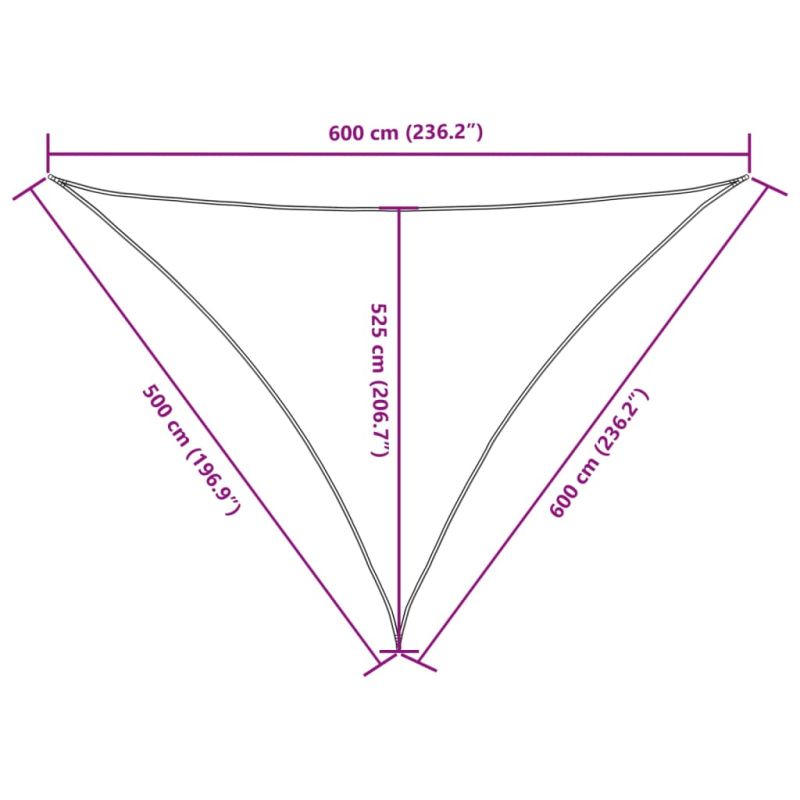 Sonnensegel Oxford-Gewebe Dreieckig 5x6x6 m Anthrazit