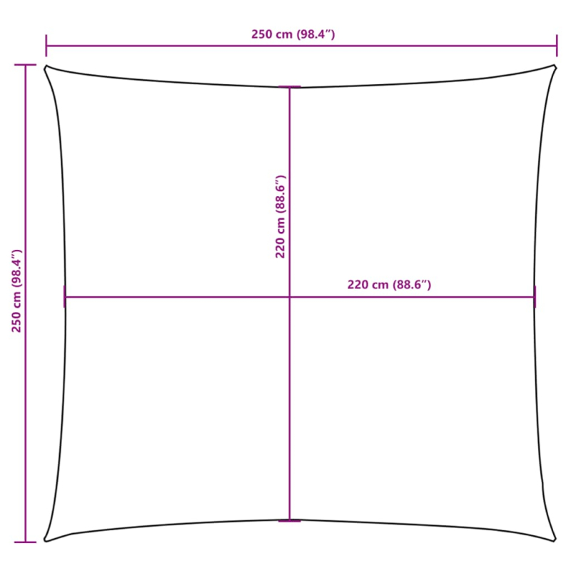Sonnensegel Oxford-Gewebe Quadratisch 2,5x2,5 m Beige