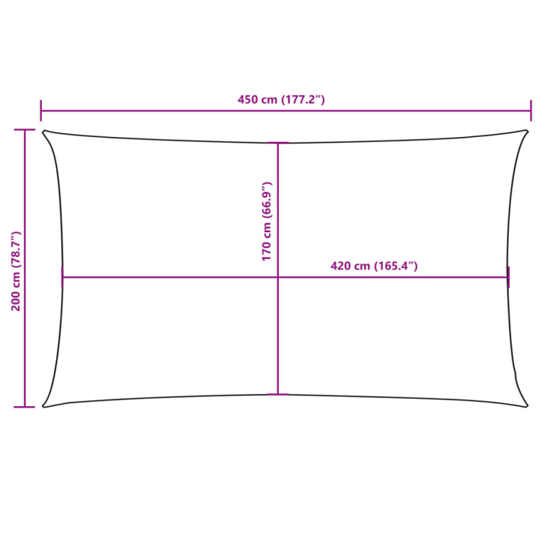 Sonnensegel Oxford-Gewebe Rechteckig 2x4,5 m Beige