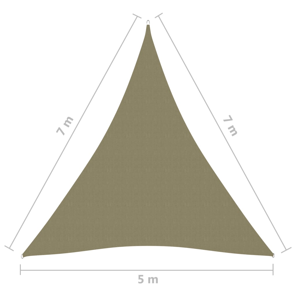 Sonnensegel Oxford-Gewebe Dreieckig 5x7x7 m Beige