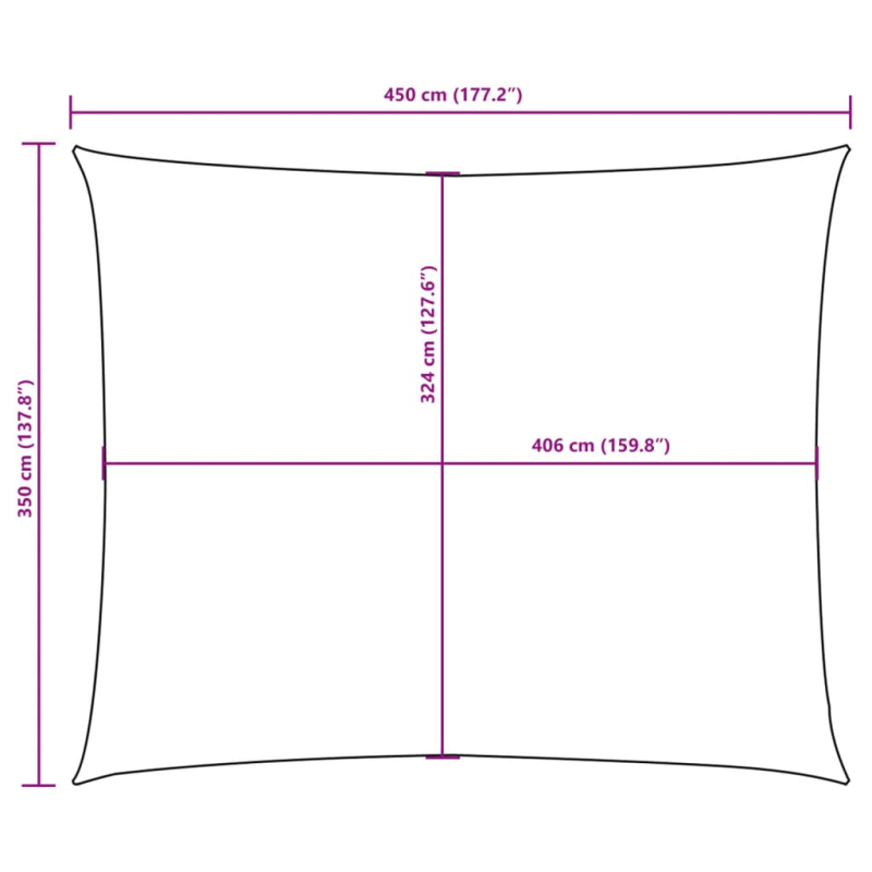 Sonnensegel Oxford-Gewebe Rechteckig 3,5x4,5 m Creme