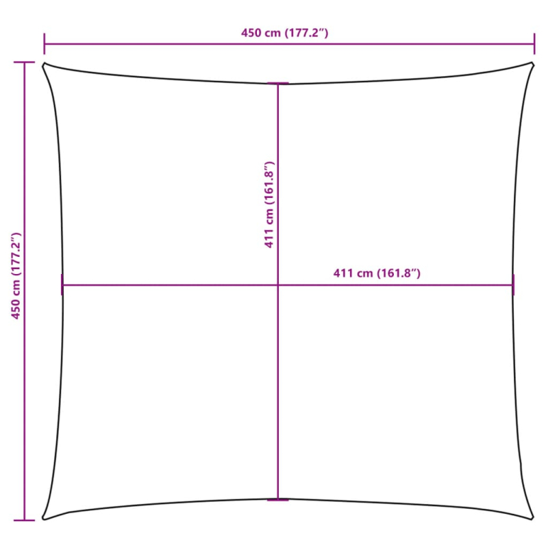 Sonnensegel Oxford-Gewebe Quadratisch 4,5x4,5 m Weiß
