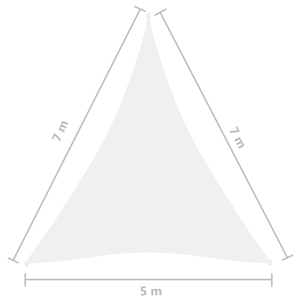 Sonnensegel Oxford-Gewebe Dreieckig 5x7x7 m Weiß