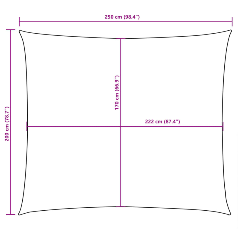 Sonnensegel Oxford-Gewebe Rechteckig 2x2,5 m Terrakotta-Rot