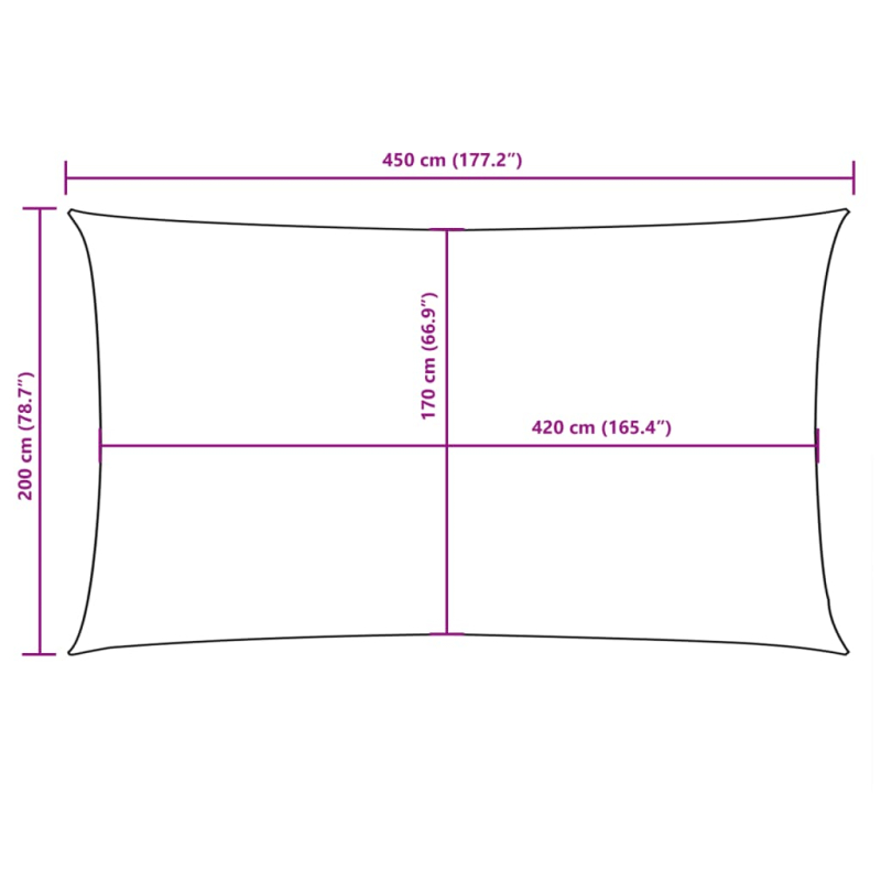 Sonnensegel Oxford-Gewebe Rechteckig 2x4,5 m Terrakotta-Rot