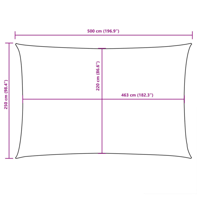 Sonnensegel Oxford-Gewebe Rechteckig 2,5x5 m Terrakotta-Rot