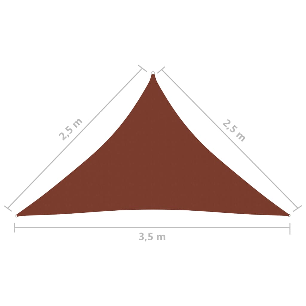 Sonnensegel Oxford-Gewebe Dreieckig 2,5x2,5x3,5m Terrakotta-Rot