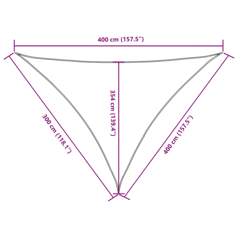 Sonnensegel Oxford-Gewebe Dreieckig 3x4x4 m Taupe