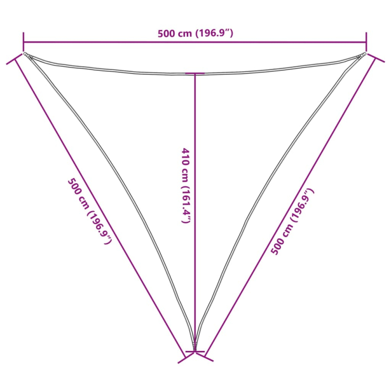 Sonnensegel Oxford-Gewebe Dreieckig 5x5x5 m Taupe