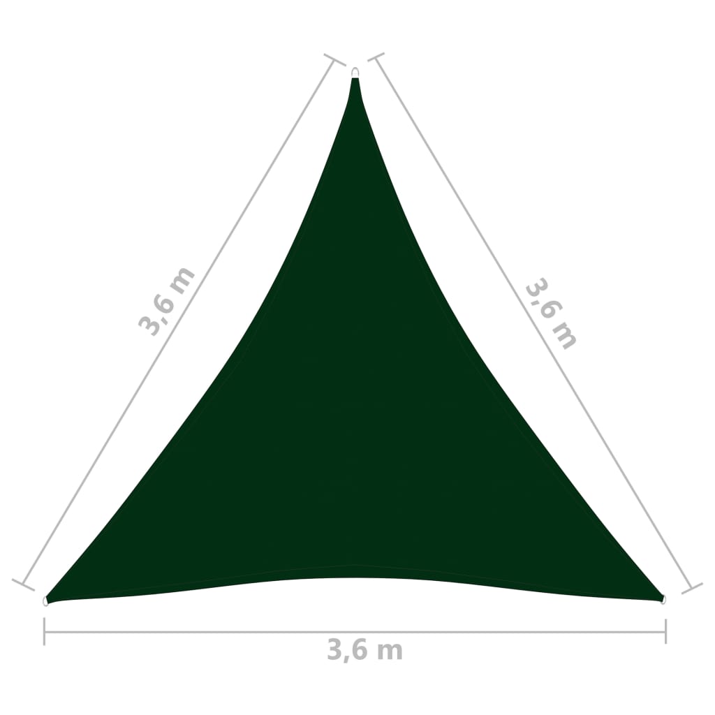 Sonnensegel Oxford-Gewebe Dreieckig 3,6x3,6x3,6 m Dunkelgrün