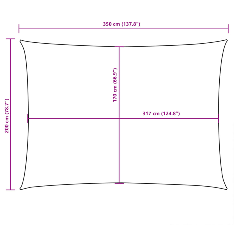 Sonnensegel Oxford-Gewebe Rechteckig 2x3 m Blau