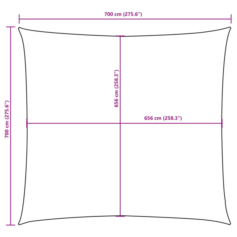 Sonnensegel Oxford-Gewebe Quadratisch 7x7 m Rot