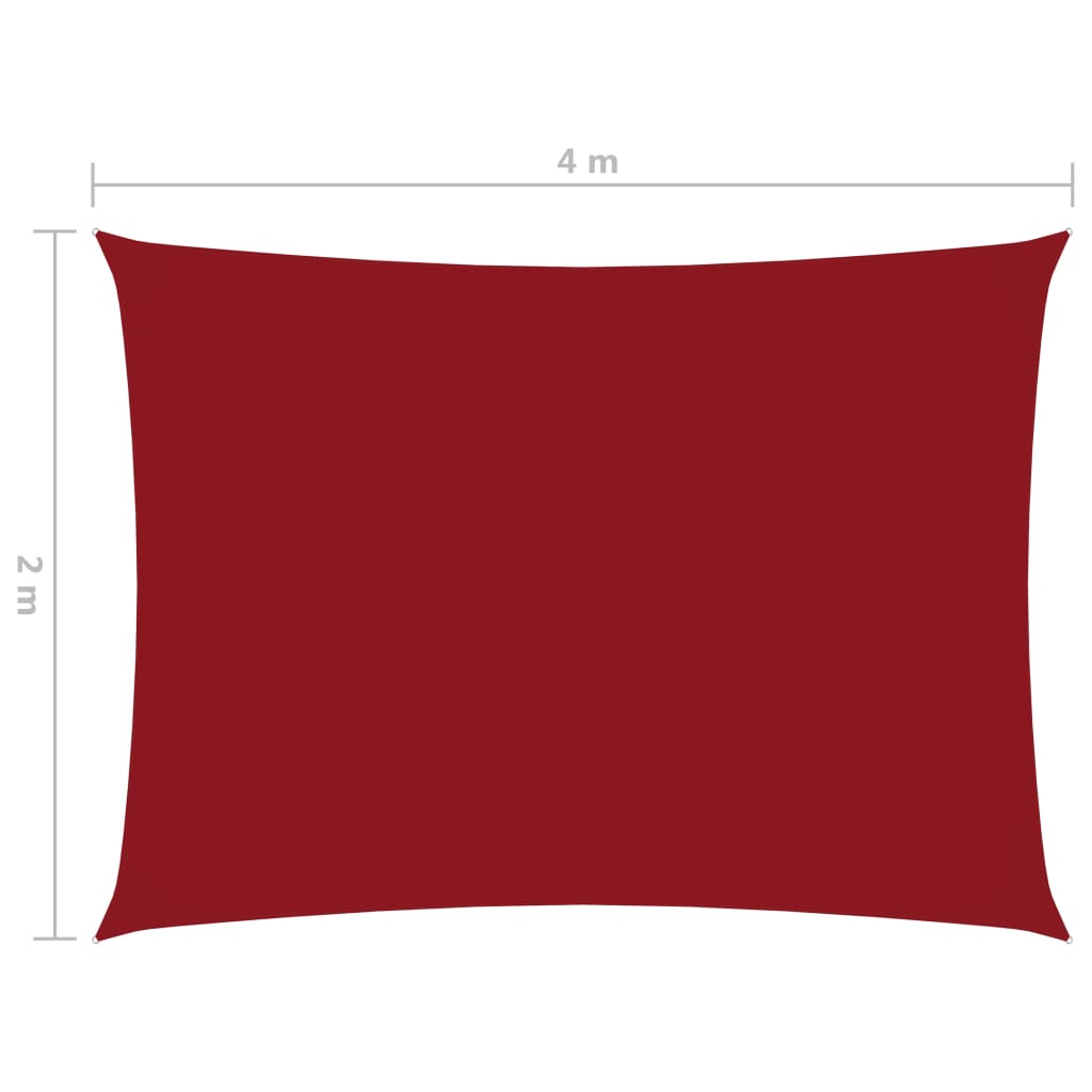 Sonnensegel Oxford-Gewebe Rechteckig 2x4 m Rot